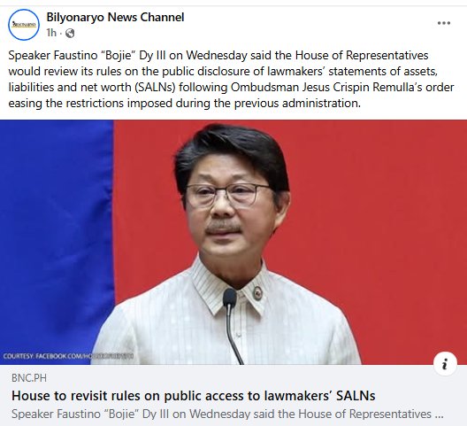 Nothing transparent about the house of the people. But a SALN isn't worth the paper its printed on.