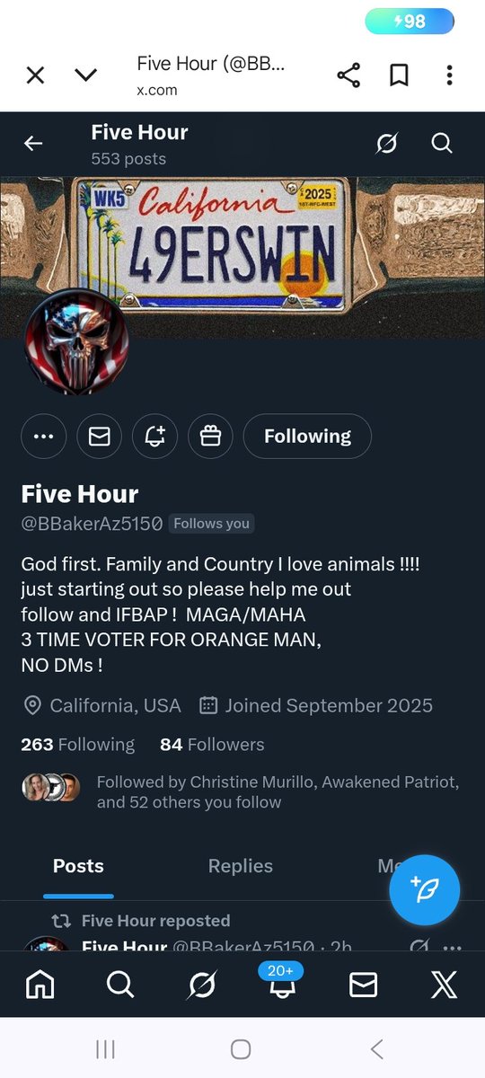 Can we give this patriots new account a boost, connects back 
<a href="/BBakerAz5150/">Five Hour</a> 
F&amp;R
💪👊🫶💥💯🇺🇸