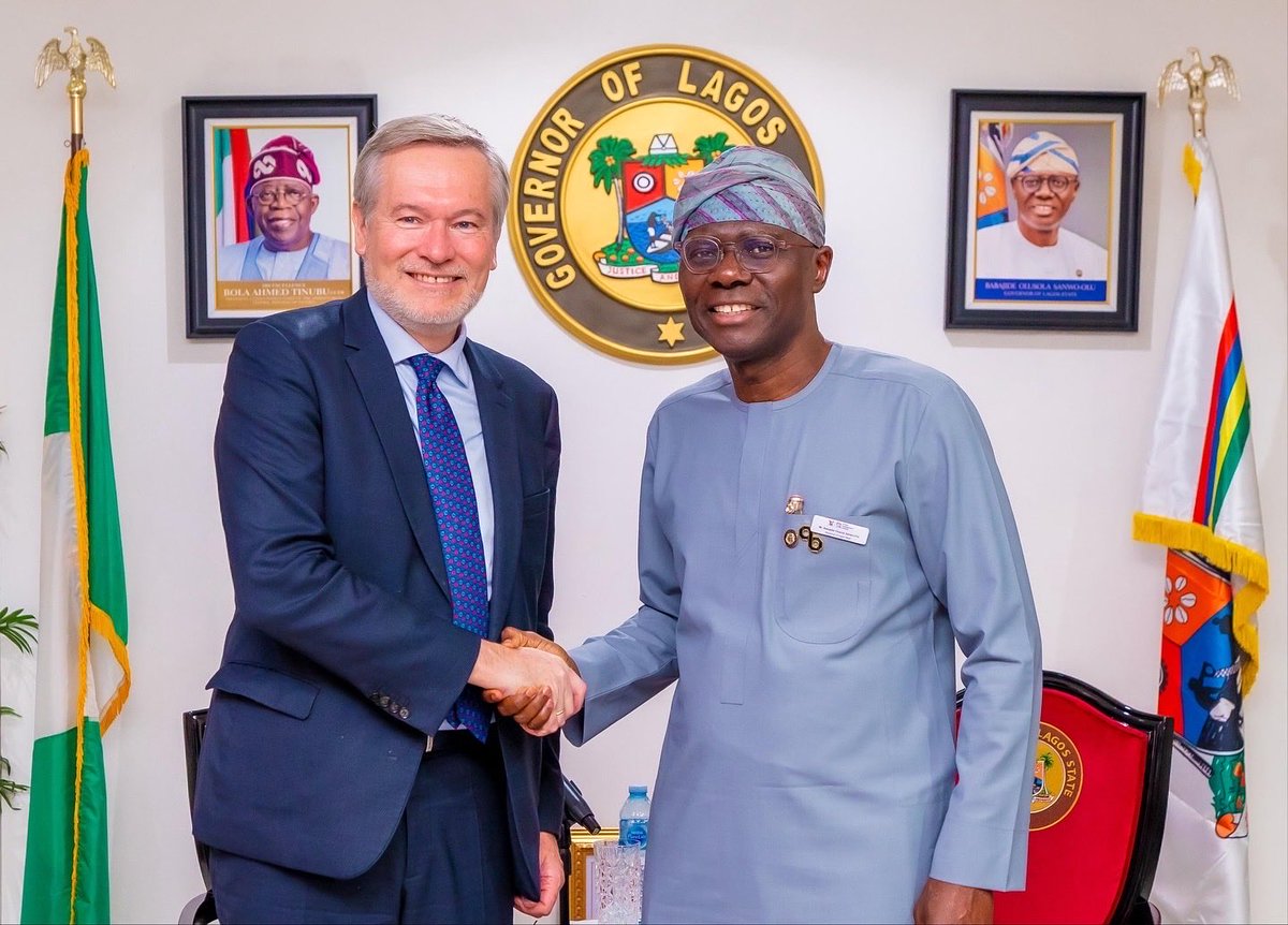 jidesanwoolu's tweet photo. Today, I met with the European Union (EU) Member States Ambassadors in Nigeria at Lagos House, Marina.

We covered opportunities for deeper collaboration between Lagos and the EU, especially in areas that drive sustainable growth, innovation, and shared prosperity. https://t.co/Z7UpKOLAGt
