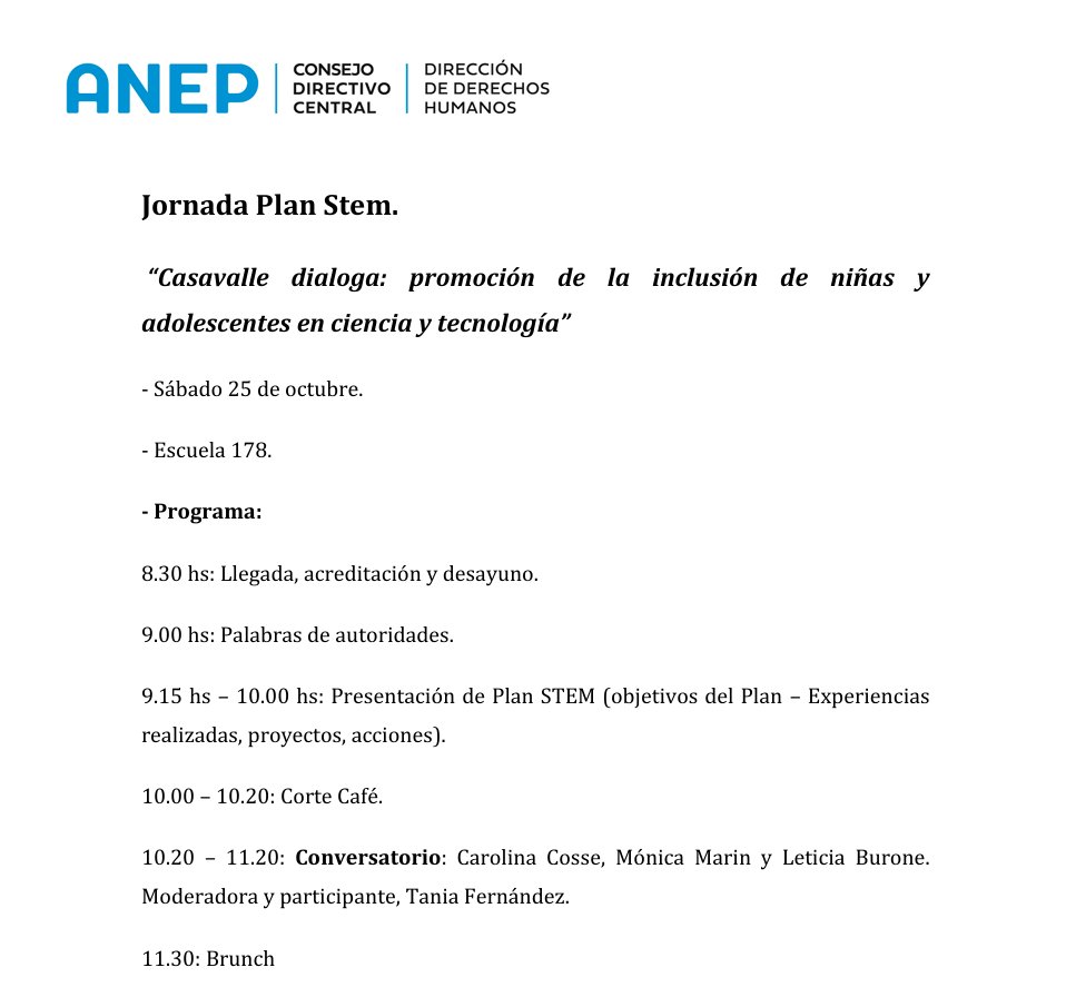 Esta es una actividad que llena de AMOR!!!! "Casavalle dialoga: promoción de la inclusión de niñas y adolescentes en ciencia y tecnología".
<a href="/FcienUdelar/">Facultad de Ciencias</a> <a href="/Udelaruy/">Universidad de la República</a>