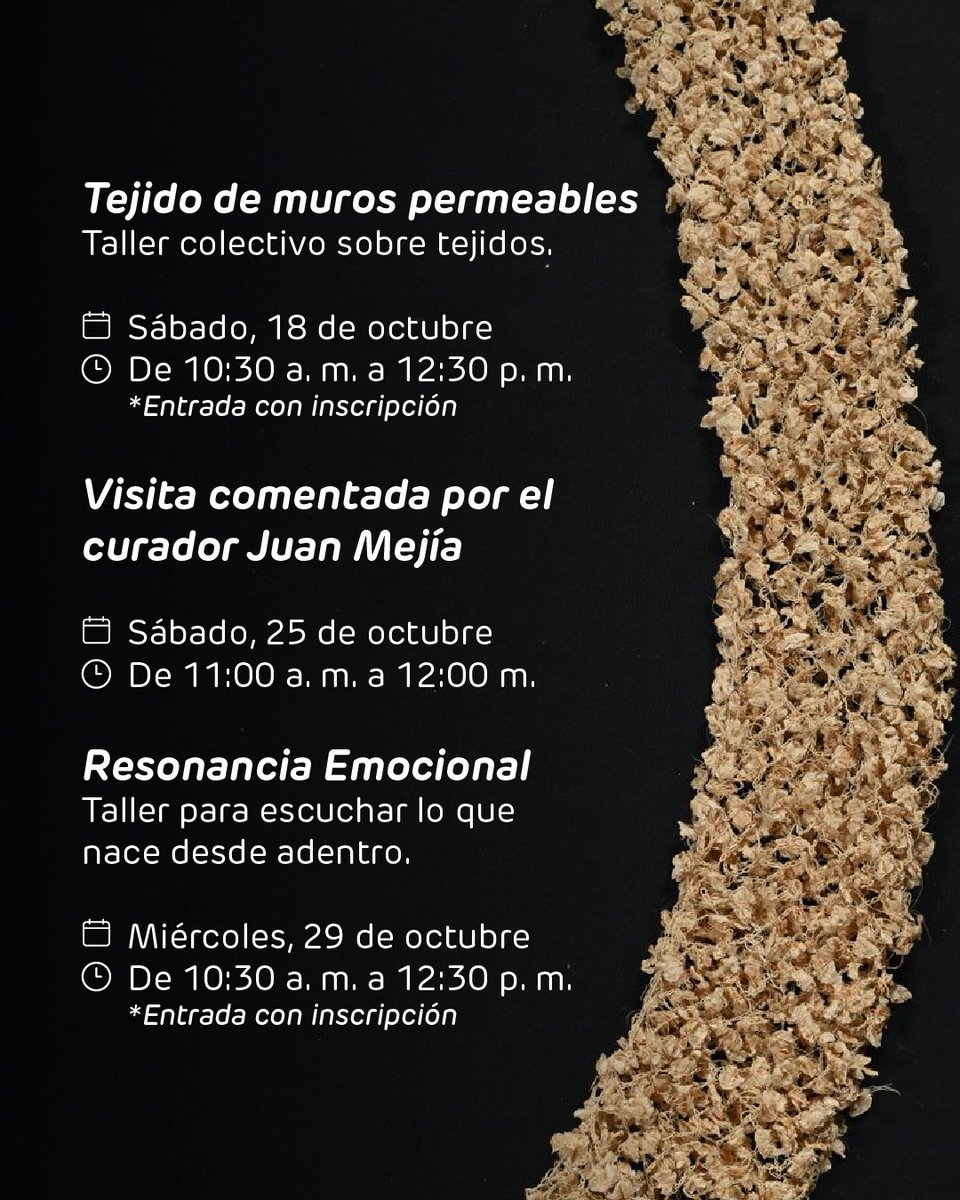 programaARTBO's tweet image. Agéndate y participa en la programación de 𝘌𝘯𝘥𝘰́𝘨𝘦𝘯𝘰, exposición de ARTBO | Tutor curada por Juan Mejía, que reúne obras donde lo natural, lo doméstico y lo urbano se entrelazan para explorar los vínculos entre arte, cuerpo y entorno.
Durante octubre podrás participar en…