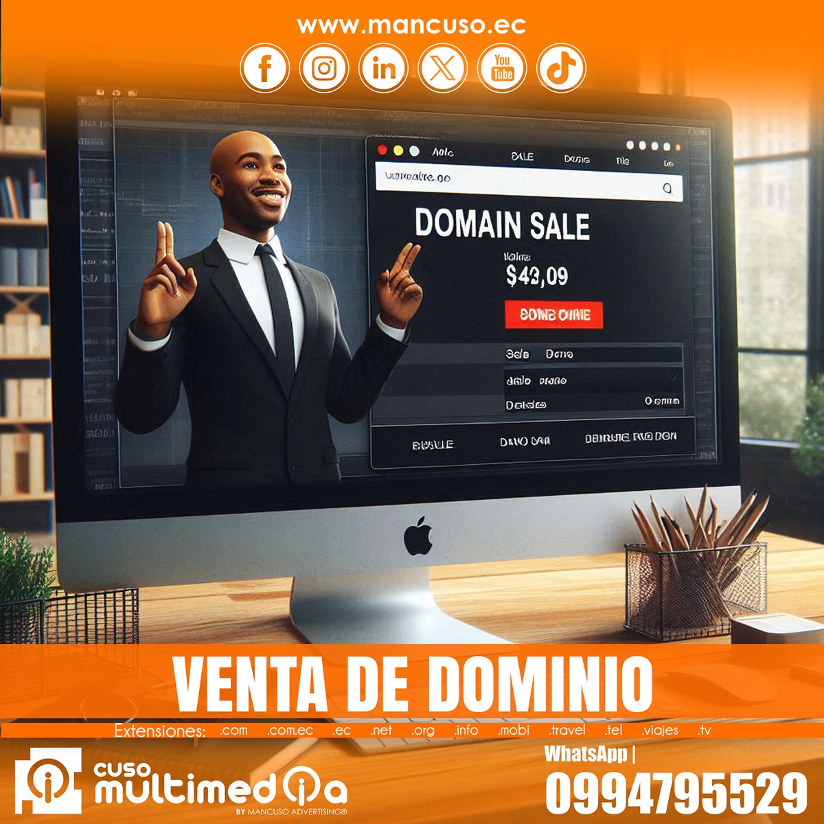 mancusomagazine's tweet image. 💬 𝐕𝐄𝐍𝐓𝐀 𝐃𝐄 𝐃𝐎𝐌𝐈𝐍𝐈𝐎𝐒 𝐘 𝐇𝐎𝐒𝐓𝐈𝐍𝐆 💳 𝐄𝐂𝐔𝐀𝐃𝐎𝐑
🌐buff.ly/32spQTf
📲 0994795529
#Html5 #AdministracionDeRedesSociales #SocialMedia #Posicionamiento #Guayaquil #Quito #Cuenca #Manabi #Ecuador #Negocios