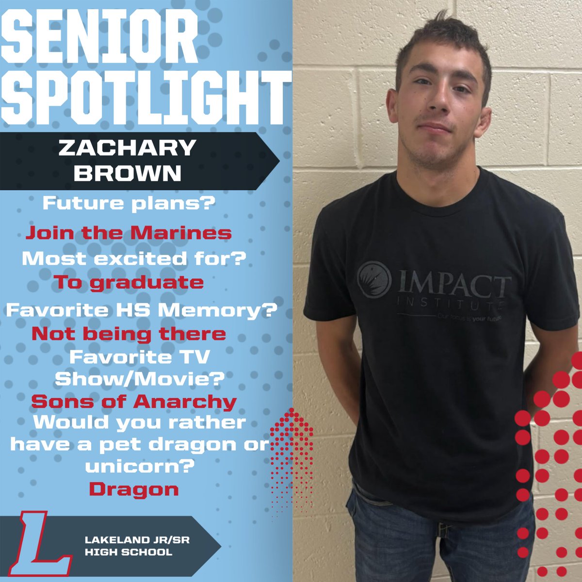 🌟 SENIOR SPOTLIGHT 🌟 - This week's Senior Spotlights are Ivory Marshall and Zachary Brown!