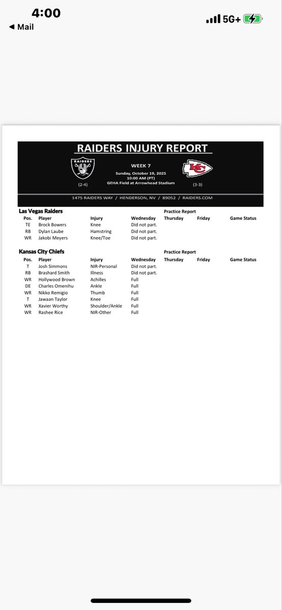 It was a knee/toe that kept Jakobi Meyers out of @Raiders practice today 