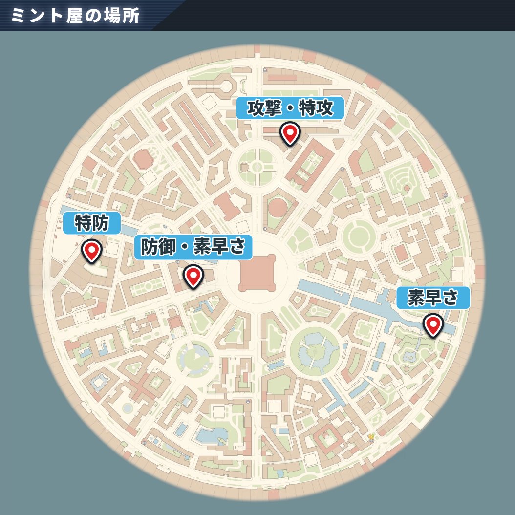 ミントページ ミント屋の場所を画像にまとめました！ 場所によって買えるミントの