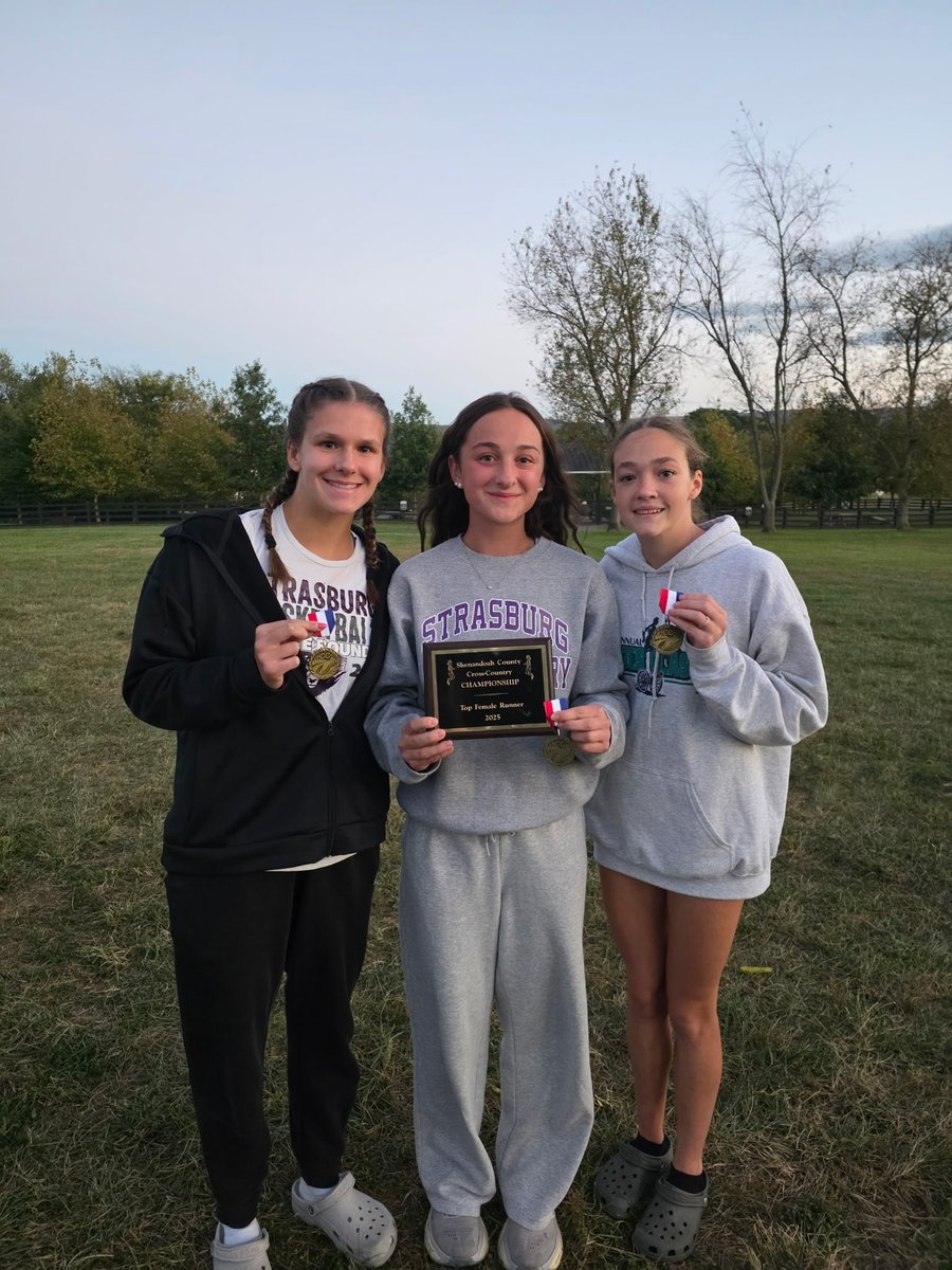 Congratulations to Piper Dellinger (Individual champion), Emily Gorrell and Hannah Logan for earning All County today at the SCPS XC Championships!