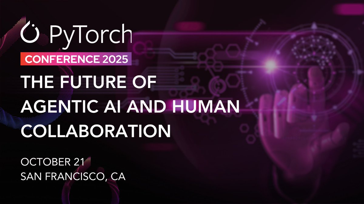 PyTorch's tweet image. 🚀 Kicking off #OpenAgentSummit at #PyTorchCon 2025!
🎤 @dawnsongtweets (UC Berkeley), @Chi_Wang_ (DeepMind), @_yutaroyamada (Sakana AI)
💬 Panel w/ @yujian_tang (OSS4AI), @DavideCrapis (Ethereum Foundation), Mitesh Patel (NVIDIA), Bradley Axen (Block), @Zhou_Yu_AI (Columbia U)