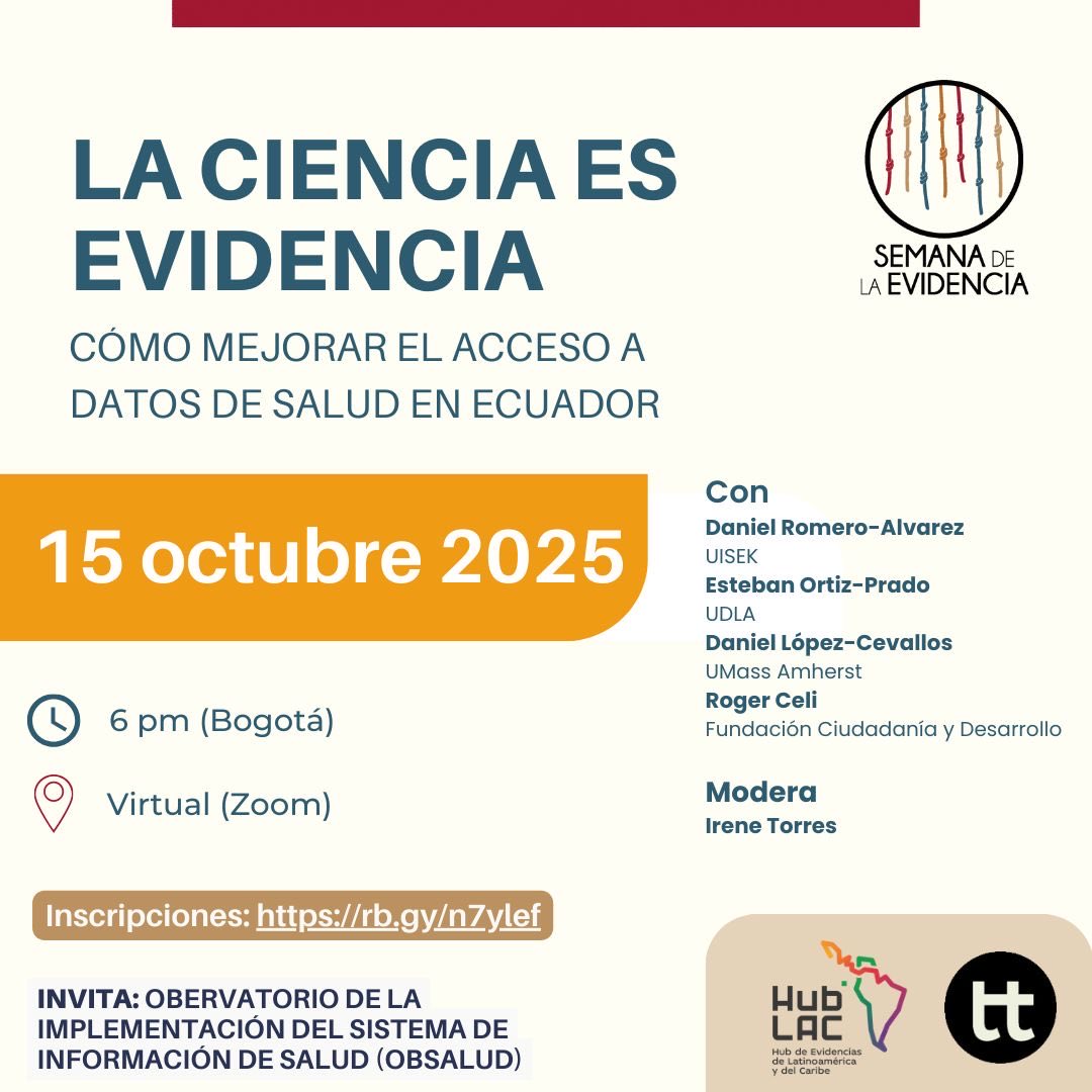 Acceso a los datos en salud 
La ciencia es evidencia 

umass-amherst.zoom.us/webinar/regist…

En estos momentos