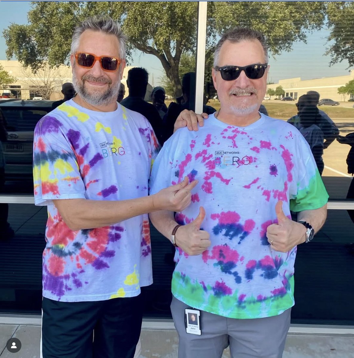 bottomofthepod's tweet photo. John foolishly let Kyle make his tie-dye shirt for him. #tiedye #bergs #cancer #cancerwalk #cancersux @swapmonster @KyleColby @JayHickmanMD #nipple https://t.co/3b18LZoGCE