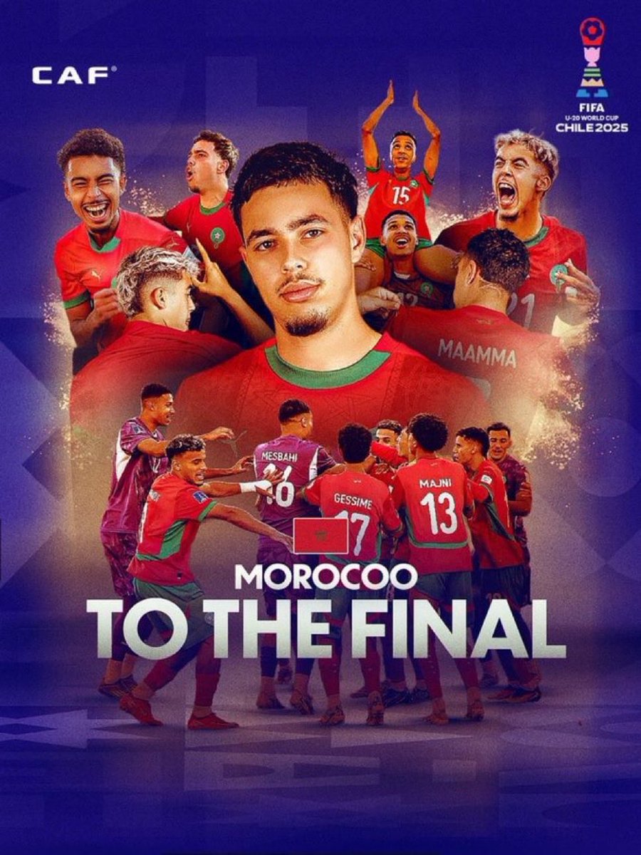 الف مبروك للمنتخب المغربي الشقيق التأهل لنهائي كأس العالم لشباب