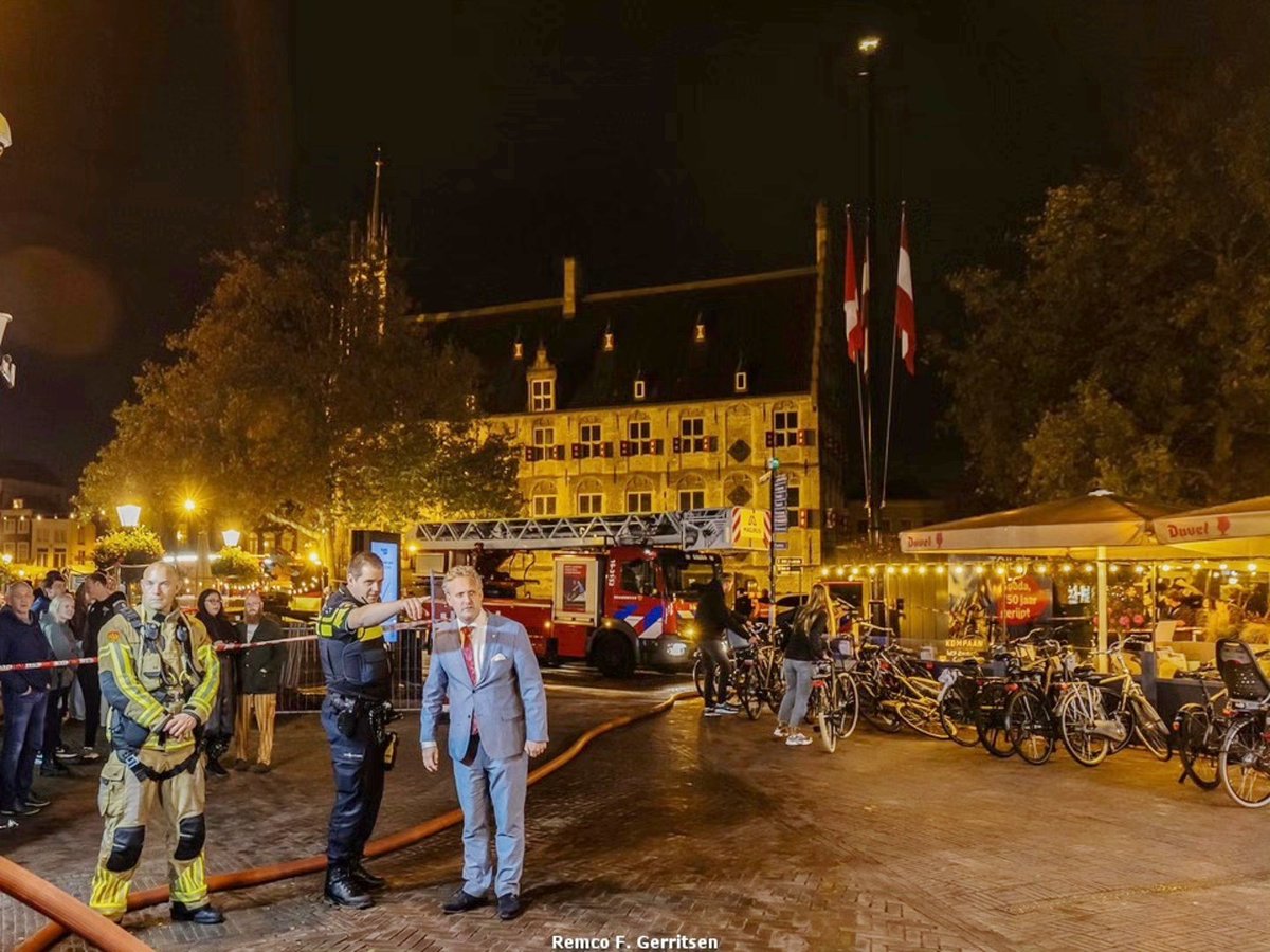 Middelbrand in Grand Café Central in Gouda