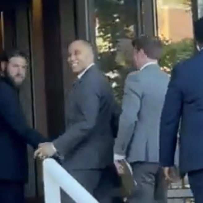 You can’t make this up. <a href="/RepJeffries/">Hakeem Jeffries</a> flashes a grin while Americans miss paychecks. 

Democrats shut the government down, then toast themselves for it.