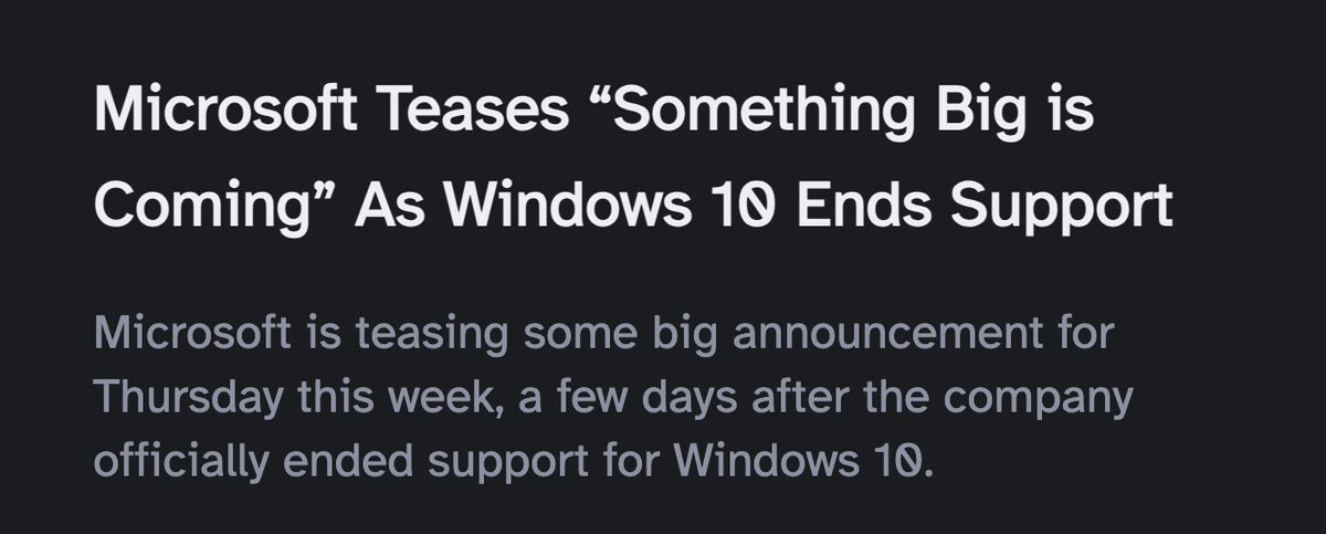 >End support for Windows 10.
>Try to get people to use Win11.
>Introduce more spyware?
