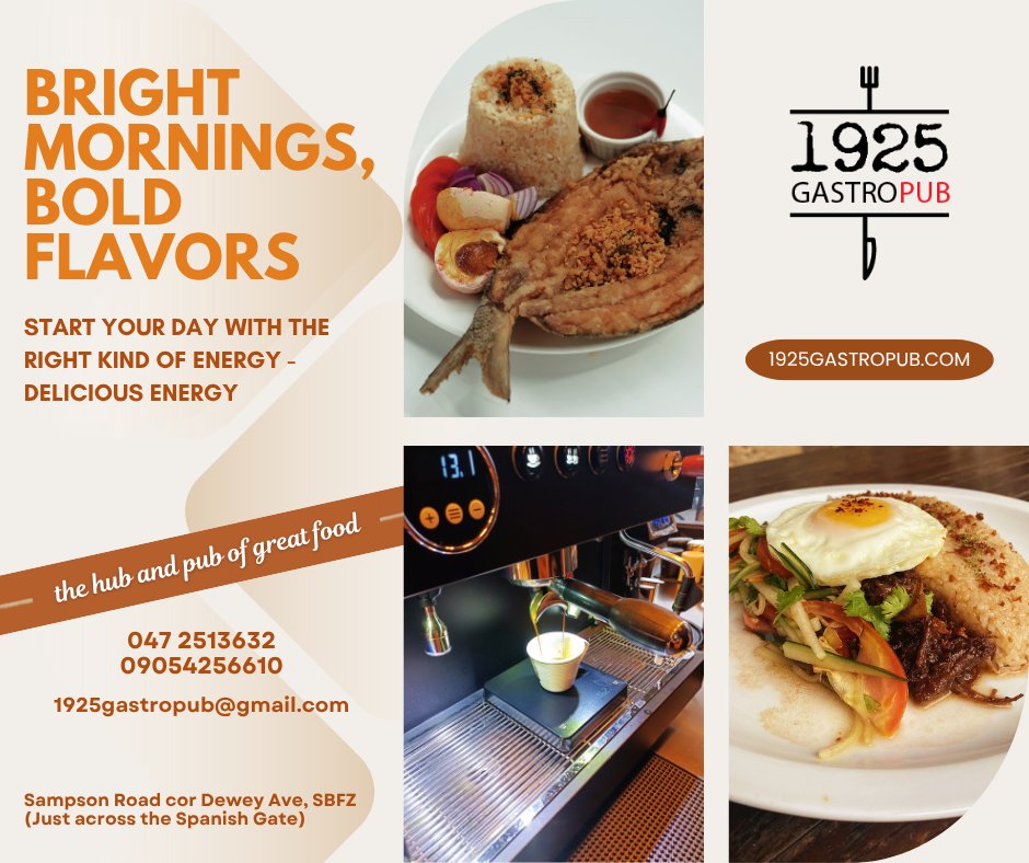 1925Gastropub's tweet photo. ✨ Bright Mornings, Bold Flavors at 1925 Gastropub ✨

Start your day with the perfect blend of sunshine, good vibes, and bold, hearty flavors that wake up your senses! ☕🍳 Whether you’re craving a classic Filipino breakfast or something a little more indulgent. We got you! https://t.co/c1fefYxHv2