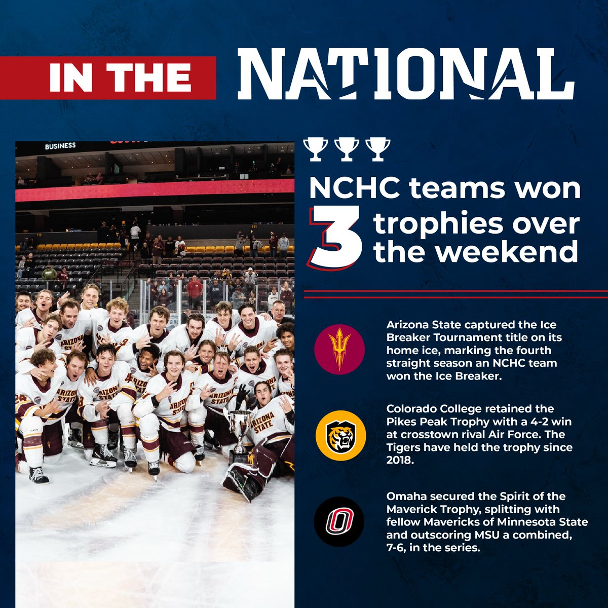 TheNCHC's tweet photo. #NCHChockey teams went 14-3-1 last weekend! 😤

See what else is happening in #theNational 👇 https://t.co/2TpC1BvLXd