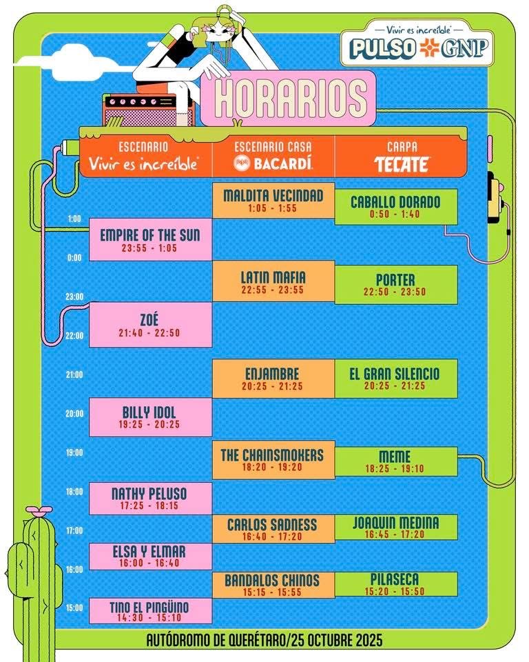 ailoviutl's tweet image. 🚨 HORARIOS OFICIALES 🚨

🧿 Pulso GNP 🧿
🗓️ 25 de Octubre del 2025 🗓️
🏟️ Autódromo de QRO 🏟️
📍 Querétaro 📍 🇲🇽 México 🇲🇽

Adquiere tus accesos aquí: bit.ly/4lMtoYp 👈🏽🔗🎟️

#Pulso #GNP #PulsoGNP #PulsoGNP2025 #PulsoGNP25 #Concert #Concierto #Autódromo #Querétaro #México…