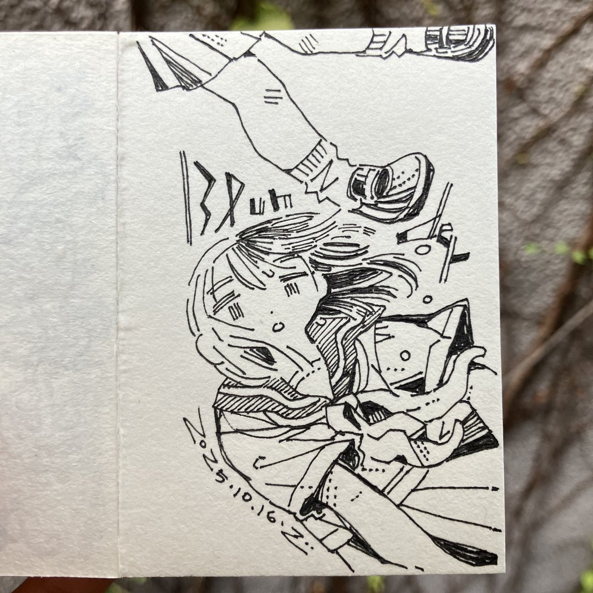 16.一寸先は。
#Inktober #kuretake_inktober2025 