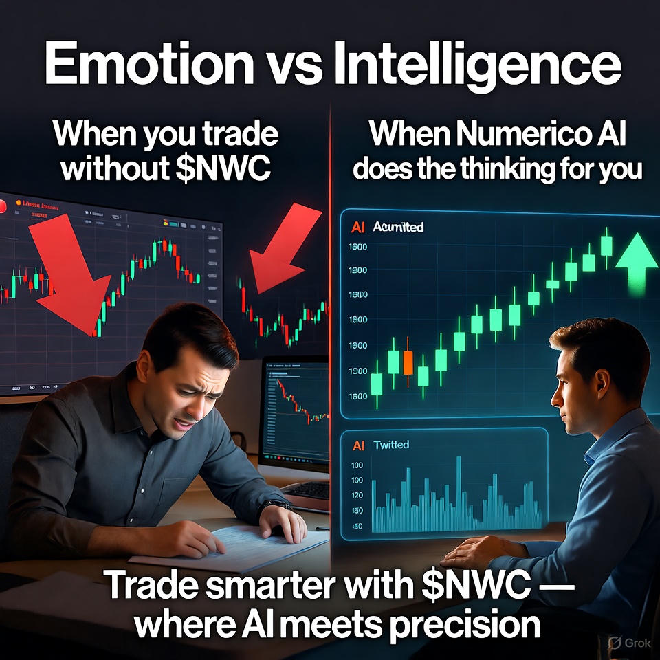 Muhd_Crypto1's tweet image. Emotion loses.💯
Intelligence wins.💰🔥
Most traders let emotions cloud their judgment,chasing candles instead of strategy.

With @Numerico_AI  ($NWC) every move is driven by data,not drama.
Trade smarter, stay precise and let AI think while you win.🚀

#NumericoAI #NWC #AI #Web3