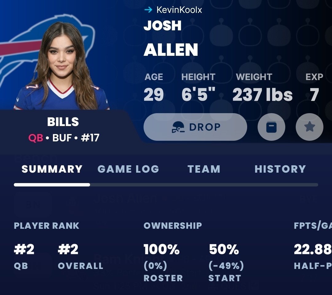 Sleeper updated Josh Allen's profile pic 😆🤣😂