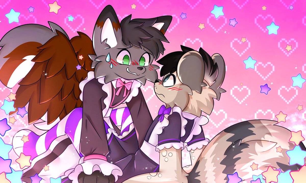 The ‘we’re just friends’ arc is getting suspicious 👀💜 

🎨= <a href="/applieio/">frost</a> 
#furry #furryart #art #fur