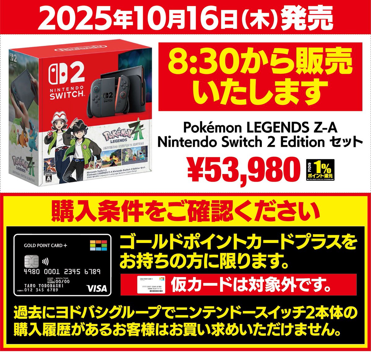 Nintendo Switch2 ポケモンレジェンズZA ヨドバシ特典付き ヨドバシ.com - 任天堂 Nintendo Nintendo Switch 2（日本語・国内専用