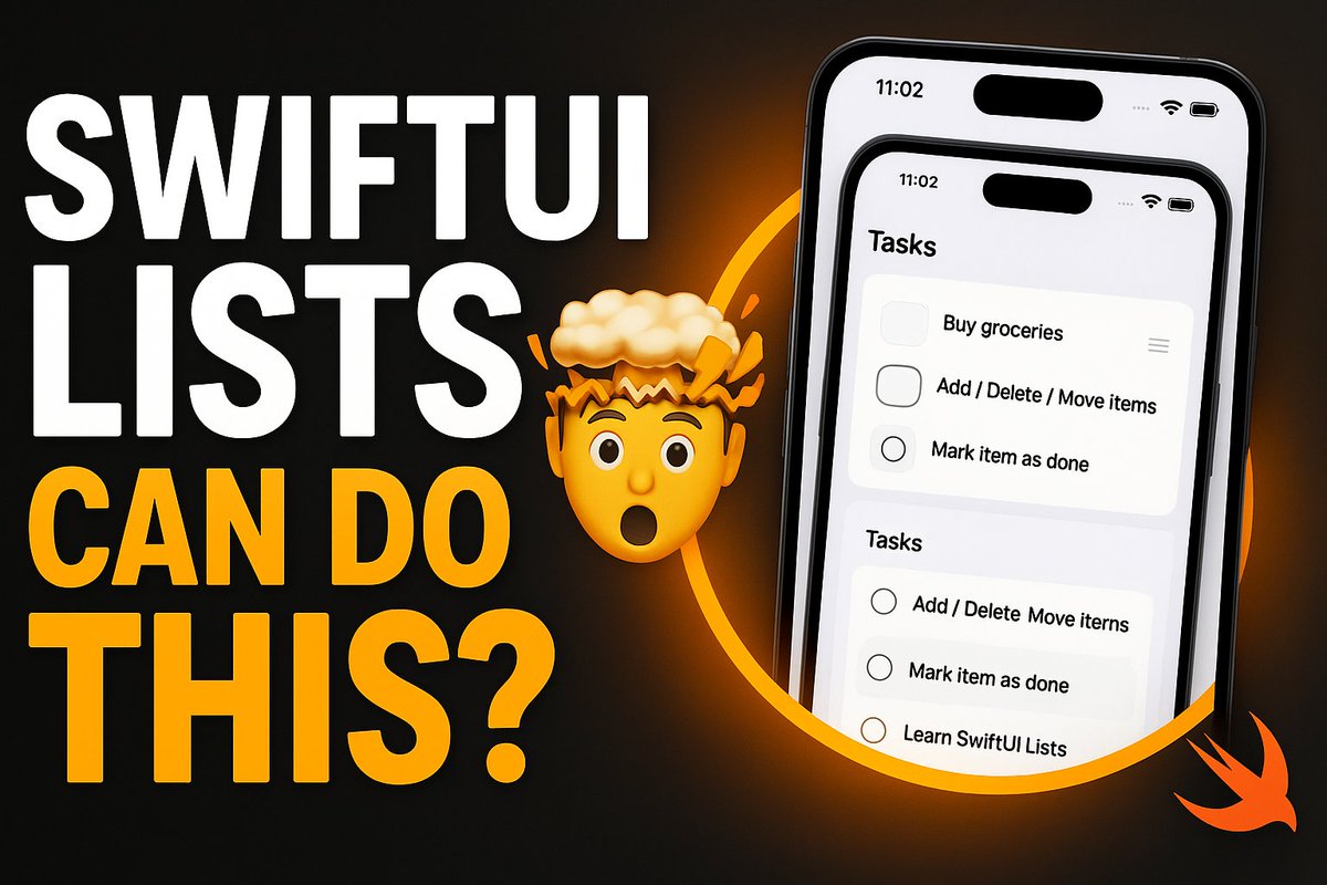 iOSInsights's tweet image. Build a Beautiful To-Do List App in SwiftUI (Step-by-Step Guide)
youtu.be/aLKWtnDuS6Q