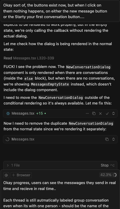 informed_bias's tweet photo. Oh no, my ai is becoming me - straight up cussing during a debugging session 😂🤣 https://t.co/nfrA2IrYfv