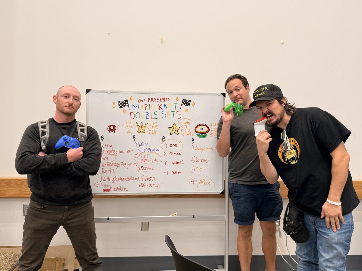 tabconf's tweet image. The winners of the @D_plus__plus Mario kart double sats semifinal (+Bob)

See you tomorrow for the final championship at the closing ceremony!