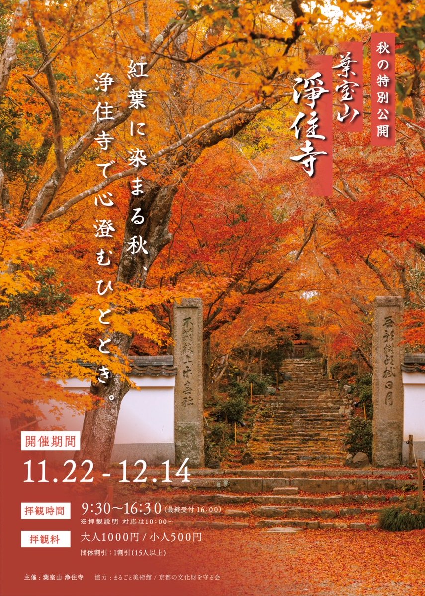 jojuji810's tweet photo. 今年も秋の公開を開催いたします🍁

お堂の修復を実施しておりこの度拝観料を1000円とさせて頂いております。何とぞご理解賜りますようお願い申し上げます。
今回それに伴い、修理中の寿塔内に安置されている約350年非公開だったの阿弥陀坐像を公開します。

皆様のご来山、心よりお待ちしております🍁 https://t.co/FtapZxPR9s