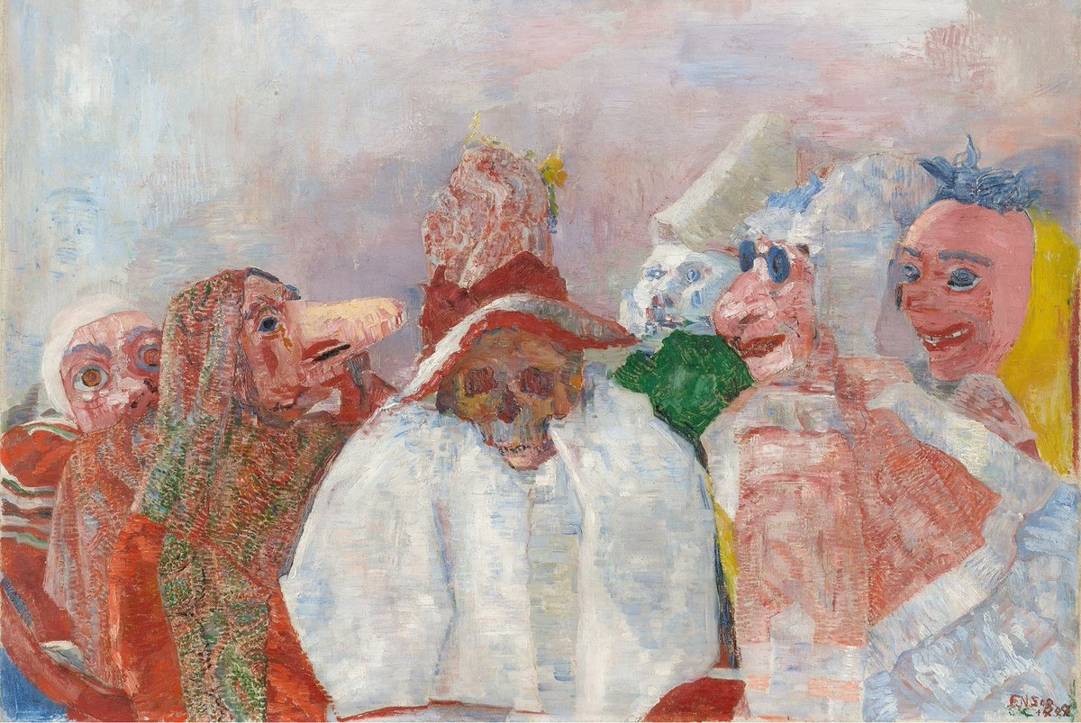 ArtistEnsor's tweet image. Masks Mocking Death #artbots #ensor