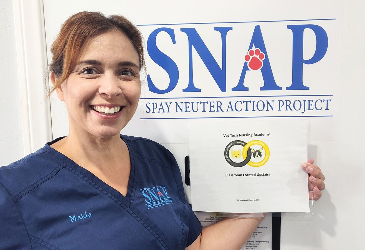 SNAPspayneuter's tweet image. 🌟 Spotlight on Majda – SNAP East 🌟

We’re so proud of our Clinic Manager &amp;amp; Vet Assistant, Majda.

Her dedication, compassion, and leadership inspire us every day — proving that following your passion can lead you right where you’re meant to be. 💙🐾

#VetTechWeek 
#SNAPSanDiego