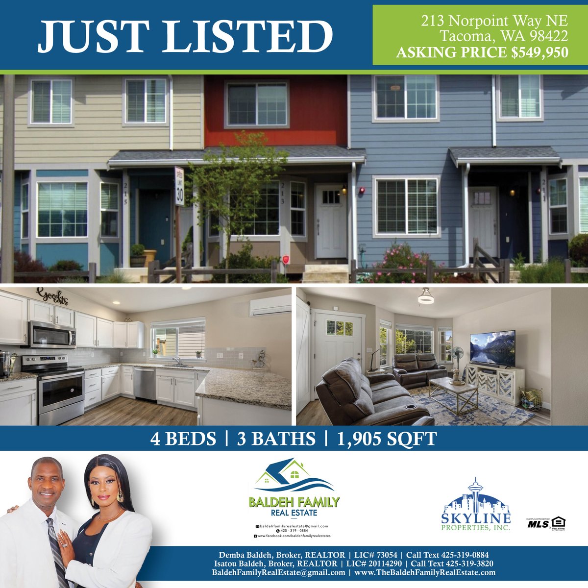 dbaldeh's tweet photo. Great townhome listing in Federal Way Tacoma Norpoint area. It is rare to find this kind of spacious townhome, detached 2 car garage and 4 bedrooms without HOA... A condo that feels a residential living with plenty space. Looking to list your home contact Demba &amp; Isatou Baldeh. https://t.co/VqoqHfEkSe