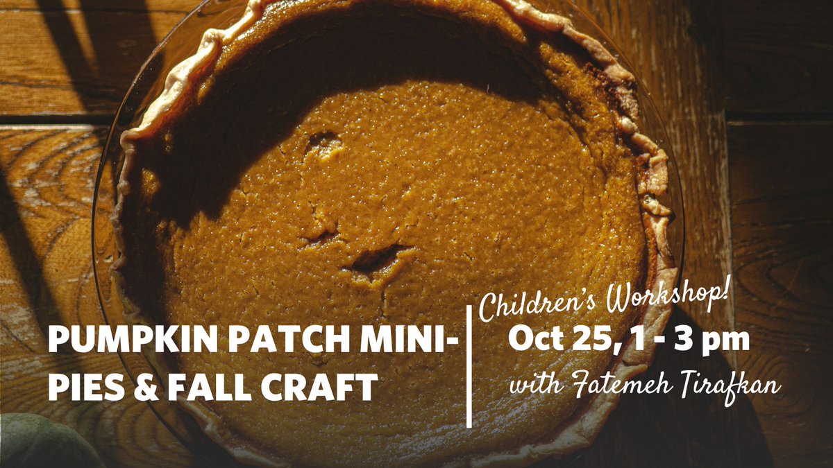 Join for a Pumpkin Patch Mini-Pies &amp; Fall Craft children’s workshop on Saturday, October 25 🥧🍂

Young chefs will explore UBC Farm harvested pumpkins and learn to safely cut, roast, and purée them before rolling out pie dough from scratch.

Register here on our website!