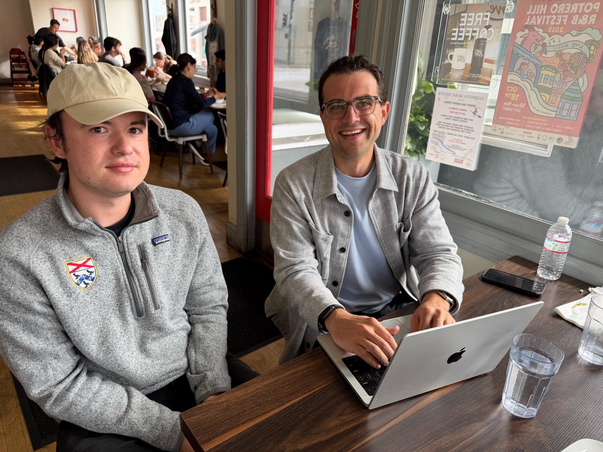 Working lunch with <a href="/JoshPurtell/">Josh</a> from F24. Got his taxes filed in just 24 hours!! 

He's waist deep in ML research so I couldn't tell you exactly what he's building but my technical co-founder says it's sick. Proud to have him as a <a href="/cranston_ai/">Cranston Accounting</a> customer