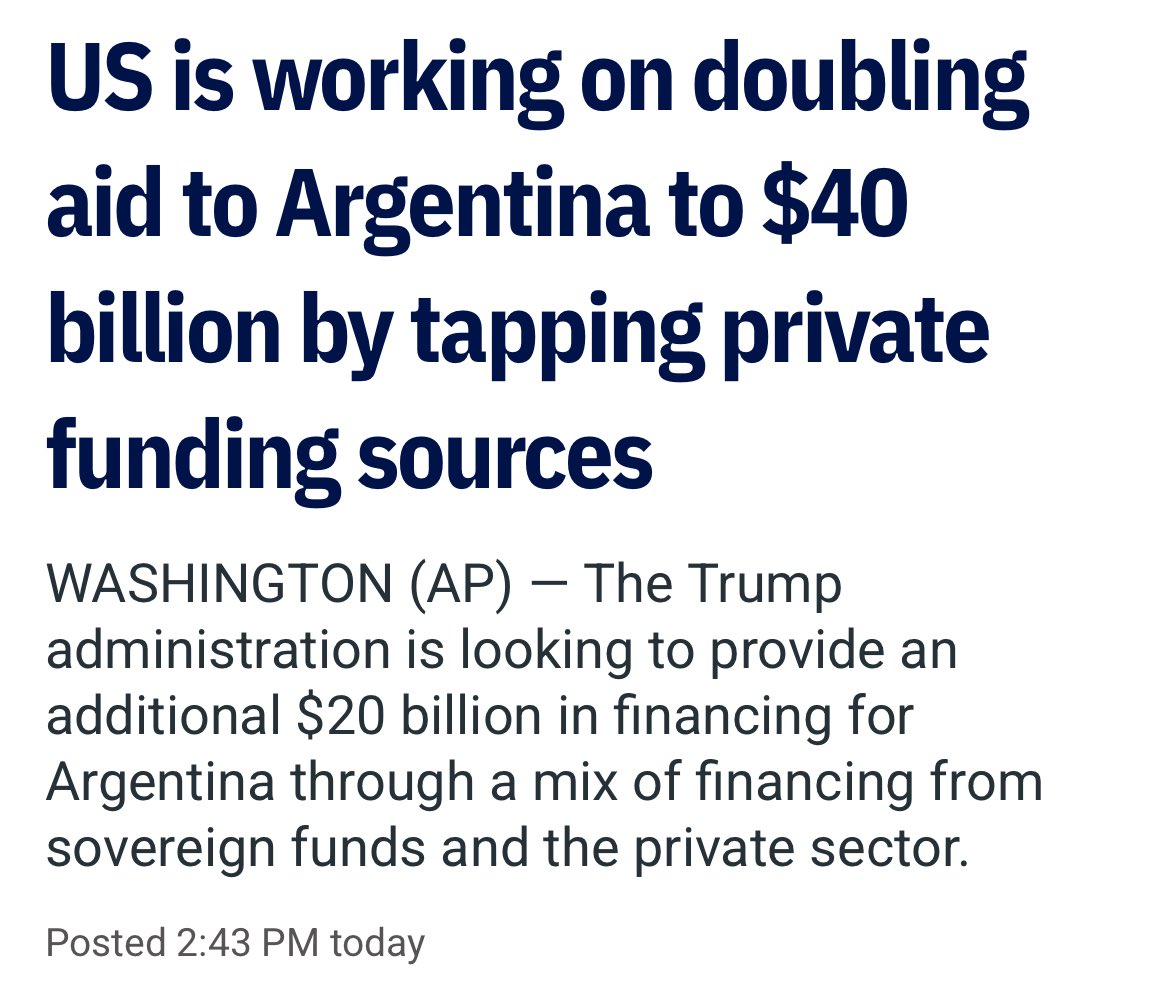 $40 billion could modernize water systems in every lead-poisoned town in the US and bring high-speed internet to rural America, but instead it's going towards bailing out Argentina