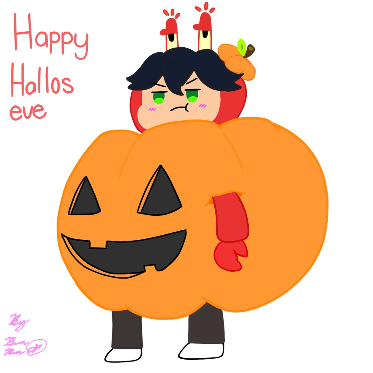 bunbuncomputer's tweet photo. A little early but got some free time to draw. I could have done more so it would be better bland but this is Tbh dress as a pumpkin! 🎃 I kinda want to draw him in a different costume hehehehe
#costume #tbhhonest #teebee https://t.co/0ZxAI5k3ok