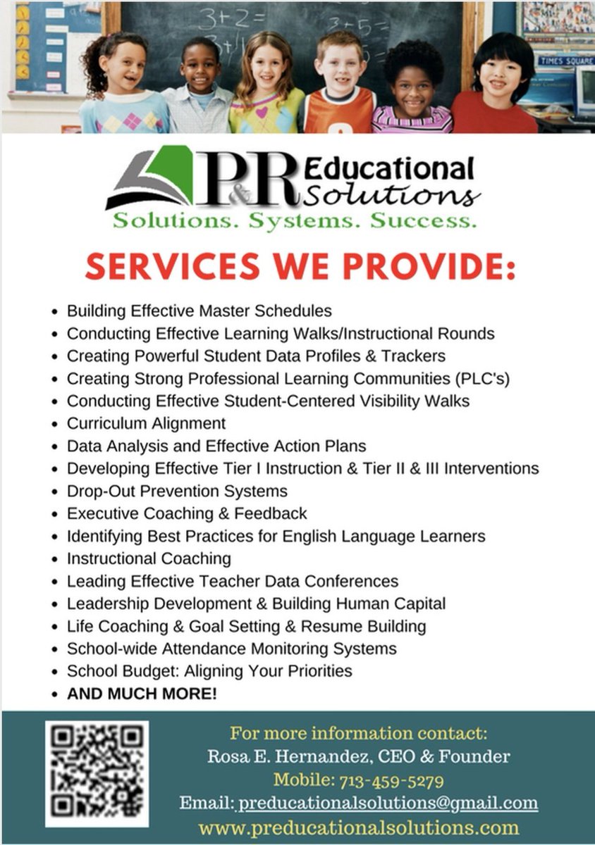 Empowering educators with systems that drive results. 💡
From leadership coaching to data-driven planning, we help schools build sustainable success.
🌐 preducationalsolutions.com
#EdLeadership #SchoolImprovement