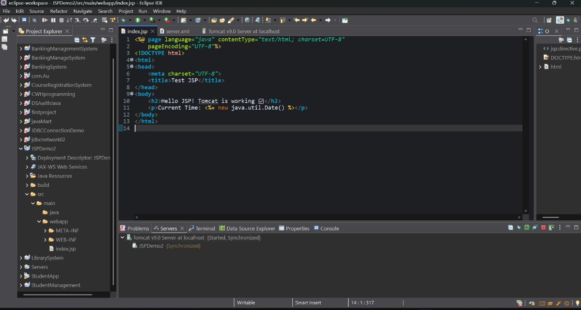 Bhanu_Codes_404's tweet image. Day 40/100 🚀
#365DaysOfCode
#100DaysOfJava
Today's Topic👇
❓What is JSP
⚖️ JSP vs Servlet
🍃 Why use JSP
⚠️ Adv & Disadv
😾 Linked Tomcat & Eclipse
📊 JSP Project
🔗 Link Tomcat & JSP
#DSA #Java #techTwitter #Database #BuildInPublic
#DevCommunity #BackendDevelopment