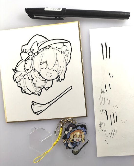 例大祭イベント用の手描き色紙を制作中2😊 