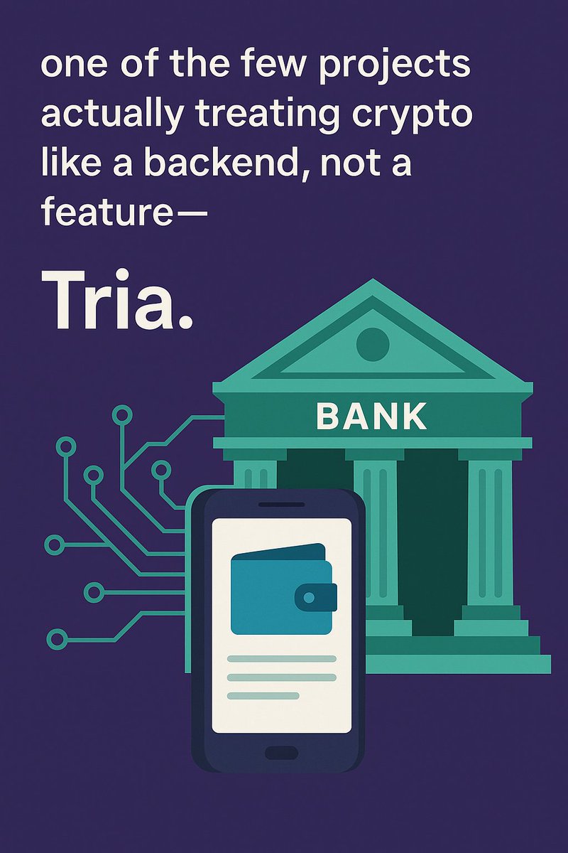 one of the few projects actually treating crypto like a backend, not a feature — <a href="/useTria/">Tria</a>

1️⃣

> Tria’s building what people keep calling “the invisible bank.”
you spend, earn, and trade — all self-custodial, no gas, no bridges, no browser extensions.
just clean UX on top of