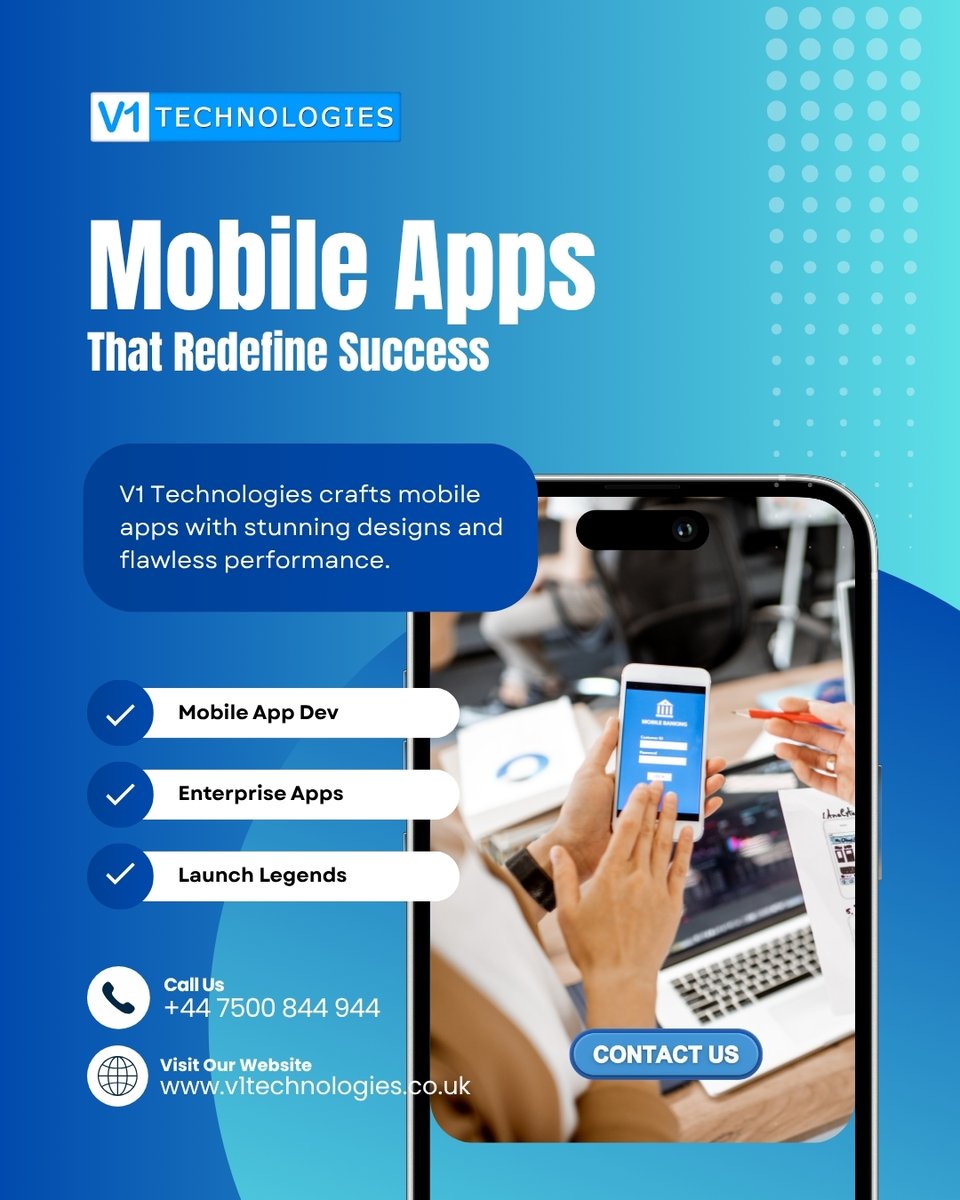 V1Technologies's tweet image. Visionary ideas are becoming iconic apps every day-don’t let yours stay a dream! V1 Technologies crafts mobile apps with stunning designs and flawless performance. With 2000+ projects delivered, we’re your launchpad to greatness. #MobileAppDev #V1Technologies #LaunchLegends