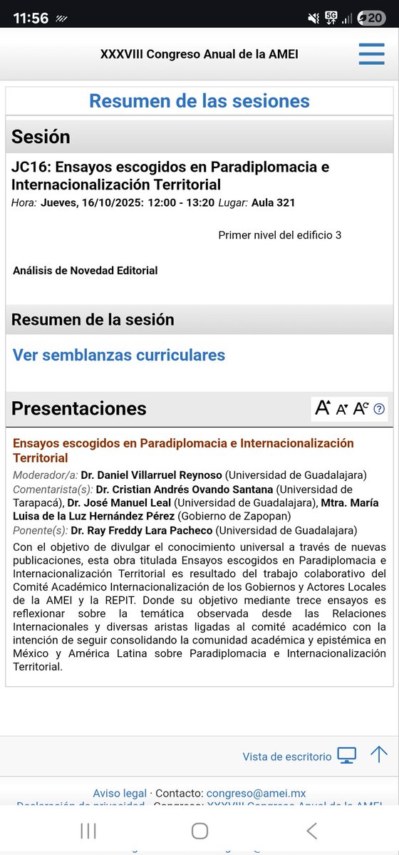 En una hrs presentaremos el 📚 Ensayos escogidos en #Paradiplomacia e #InternacionalizaciónTerritorial en #AMEI2025 junto con <a href="/villarruel33/">Daniel Villarruel</a> <a href="/covandos/">Cristian Ovando Santana</a> <a href="/JoseManuelLeal/">José Manuel</a> #MaríaLuisaHernández todos de <a href="/EParadiplomacia/">REPIT🌐</a> y <a href="/amei_mx_oficial/">AMEI</a> 👇