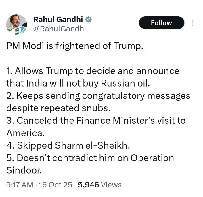 This idiot challenging a seasoned politician Modi to abuse Trump openly 😂

As per him, an Indian PM should contradict a US President 

On Twitter 😂
On Instagram 😂
On Social Media 😂

What a clown born at the house of Rajiv &amp; Sonia

On the contrary

1. Modi didn’t budge

2.