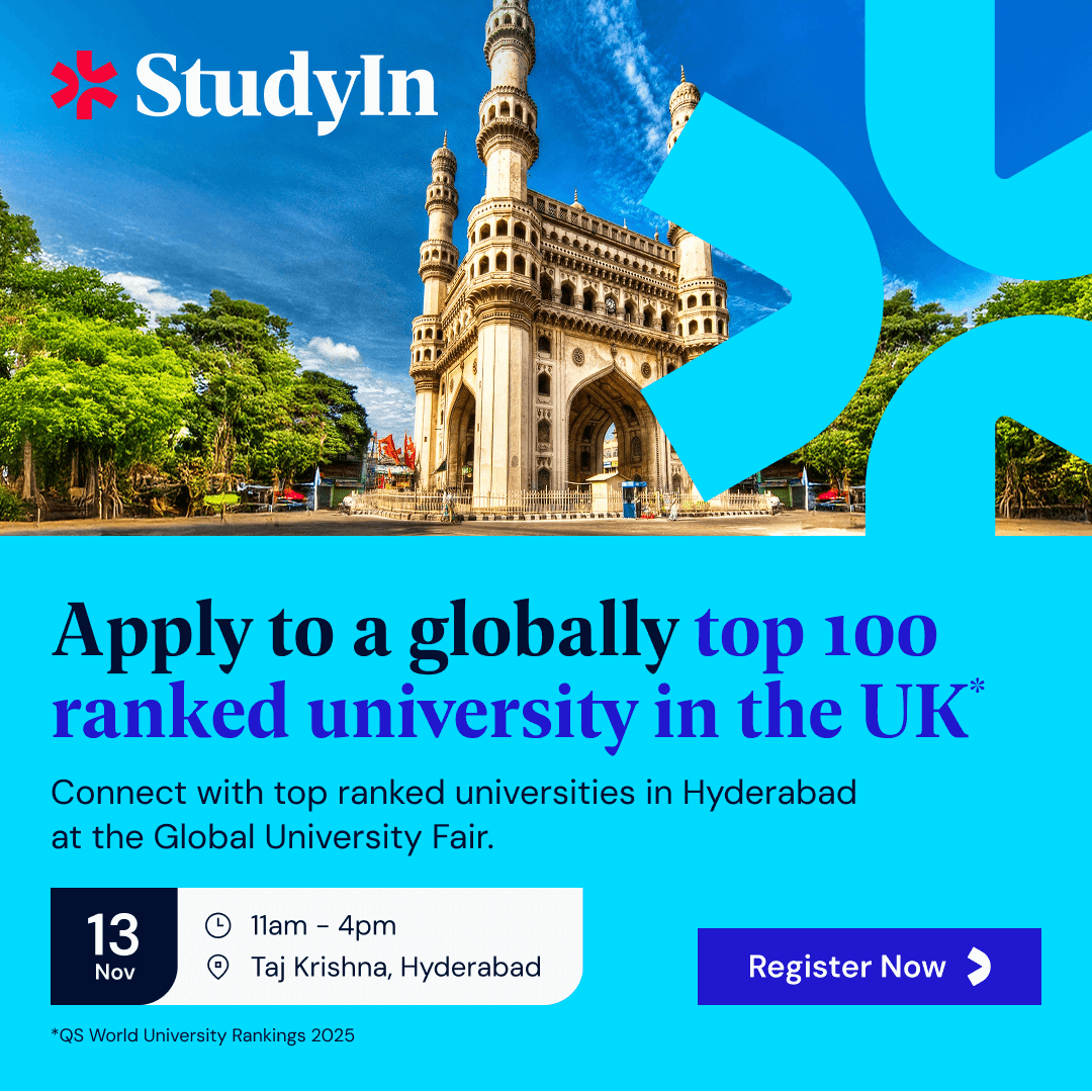 Your global future starts here! 🌍

Meet world-class universities at the Hyderabad University Fair

📅 Nov 13 | 📍 Taj Krishna | 🎟️ Free Entry👇
lp.gostudyin.com/india/hyderaba…

#StudyAbroad #HyderabadFair #FutureReady