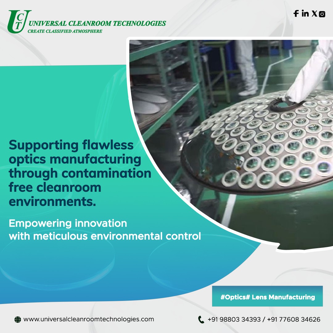 cleanroomtechno's tweet image. Optics &amp;amp; Lens Manufacturing!
 Supporting flawless optics manufacturing through contamination-free cleanroom environments.
#opticsmanufacturing #highprecisionoptics #controlledenvironment 
📞 Call us: +91 98803 34393 | +91 77608 34626
🌐 Visit Us: universalcleanroomtechnologies.com
