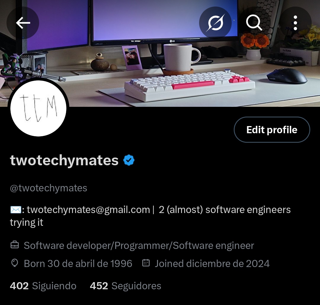 wtf we reach +450 🥹🫶🏼🖤

thank you so much  for your daily support and good words my techy mates, lets get 500 before 2026! 💪🏼🎉