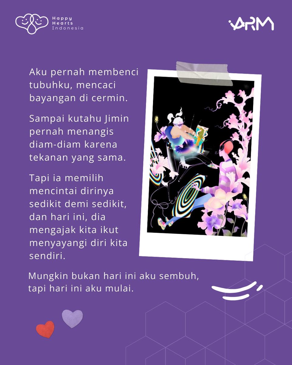 SenyumProject's tweet photo. Kita buat sesuatu yang nggak cuma bermakna tapi juga sebagai legacy Army Indonesia mengikuti jejak BTS terus mendukung pendidikan. 💜

(2/3)

#BTS #ARMY #PatriotPendidikan https://t.co/o7Ro5ora5A