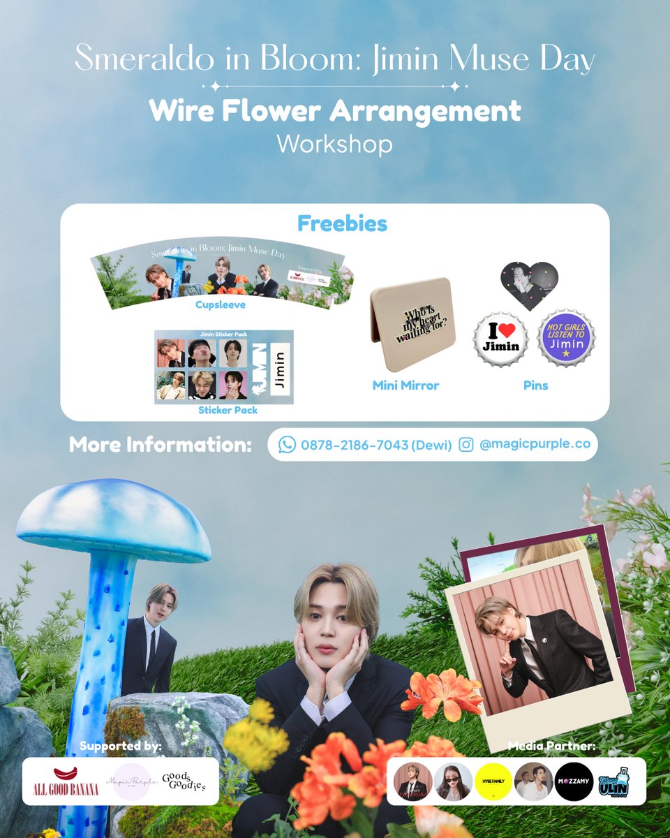 laviedenoona's tweet photo. 💜 Smeraldo in Bloom: Jimin Muse Day ✨

ARMY! Mari rayakan bulan kelahiran Jimin dengan Workshop Wired Flower Arrangement. Kegiatan merangkai bunga kawat yang lagi rame ituuu 😍

🌸 Minggu, 19 Oktober 2025
📍 All Good Banana Coffee Space (di dalam FYC Footwear Store Bandung) — https://t.co/3pSlLnJutL