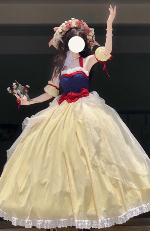 バックリボン付き白雪姫風ロングドレス💖
yamikawagirl.fashionstore.jp/items/98328554