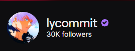 Hit 30k on twitch, never thought I'd get to this point with this whole streaming shit when I started almost 2 years ago. Love you all &lt;3